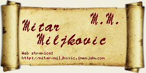 Mitar Miljković vizit kartica